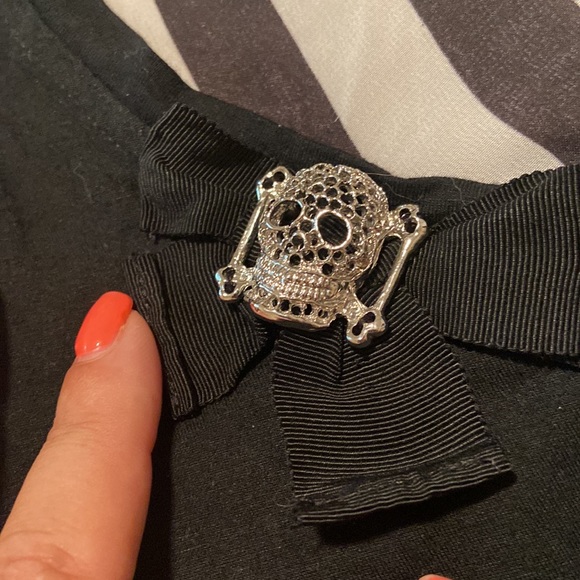 Striped jeweled skeleton tank top. - Picture 10 of 12